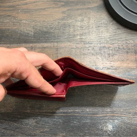 Authentic Alligator Skin Eel Lined Bifold Leather Wallet Cognac Made In USA - Picture 11 of 15